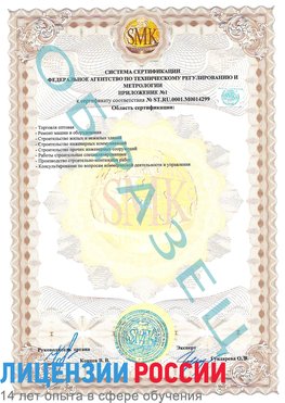 Образец сертификата соответствия (приложение) Лебедянь Сертификат ISO 14001